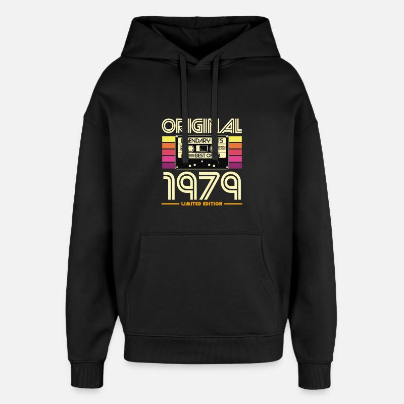 Original 1979 Cassette Retro - Oversized Unisex Hoodie by Stanley/Stella - black