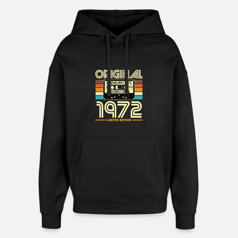 Originale limitierte Retro-Kassette von 1972 - Oversized Unisex Hoodie von Stanley/Stella - Schwarz