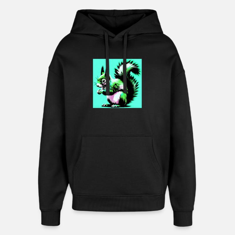 écureuil - Sweat à capuche unisexe Stanley/Stella Oversized - noir