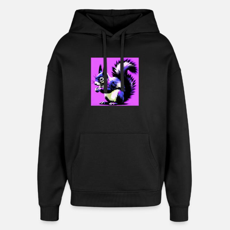 écureuil - Sweat à capuche unisexe Stanley/Stella Oversized - noir