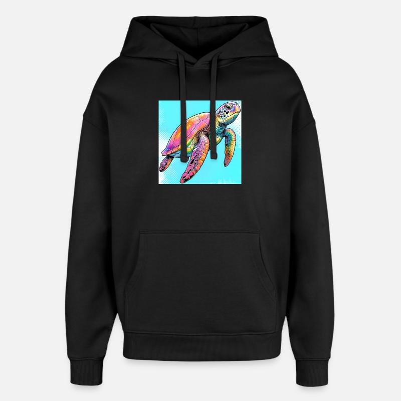 turtle - Oversized Unisex Hoodie by Stanley/Stella - black