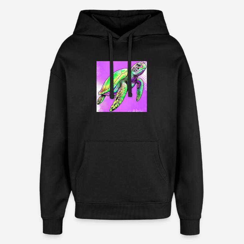 tortue - Sweat à capuche unisexe Stanley/Stella Oversized - noir