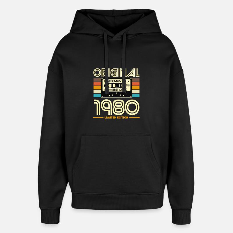 Cassette Retro 1980s Édition Limitée - Sweat à capuche unisexe Stanley/Stella Oversized - noir