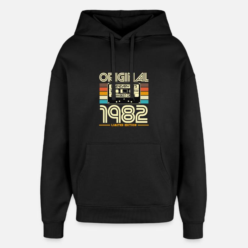 Original 1982Retro Cassette - Sweat à capuche unisexe Stanley/Stella Oversized - noir