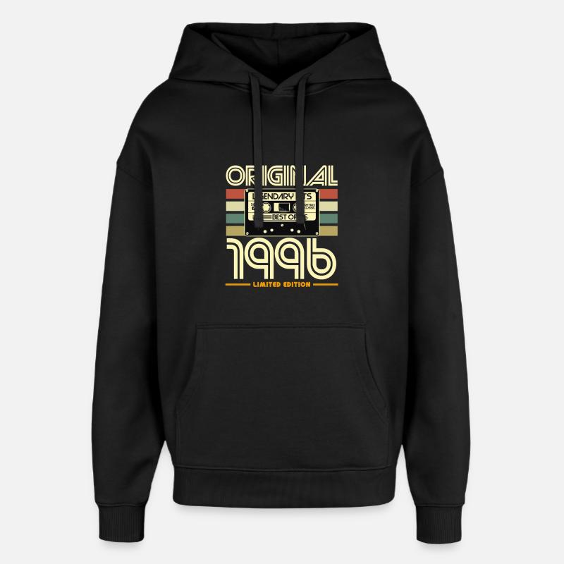 Original 1996 Cassette Nostalgie - Sweat à capuche unisexe Stanley/Stella Oversized - noir