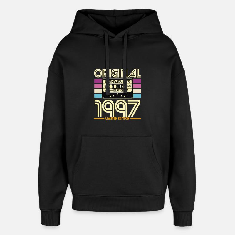 Original 1997 Cassette Rétro - Sweat à capuche unisexe Stanley/Stella Oversized - noir