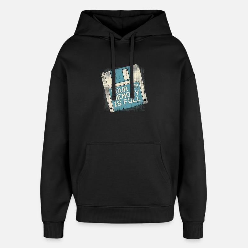Votre mémoire - Sweat à capuche unisexe Stanley/Stella Oversized - noir