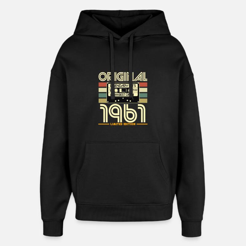 1961 Retro Cassette Limited Edition - Oversized Unisex Hoodie by Stanley/Stella - black