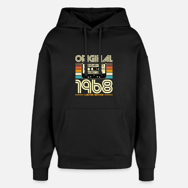 Original 1968 Cassette Retro - Sweat à capuche unisexe Stanley/Stella Oversized - noir
