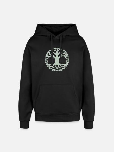 Braided Circle Tree of life - Oversized Unisex Hoodie by Stanley/Stella - black