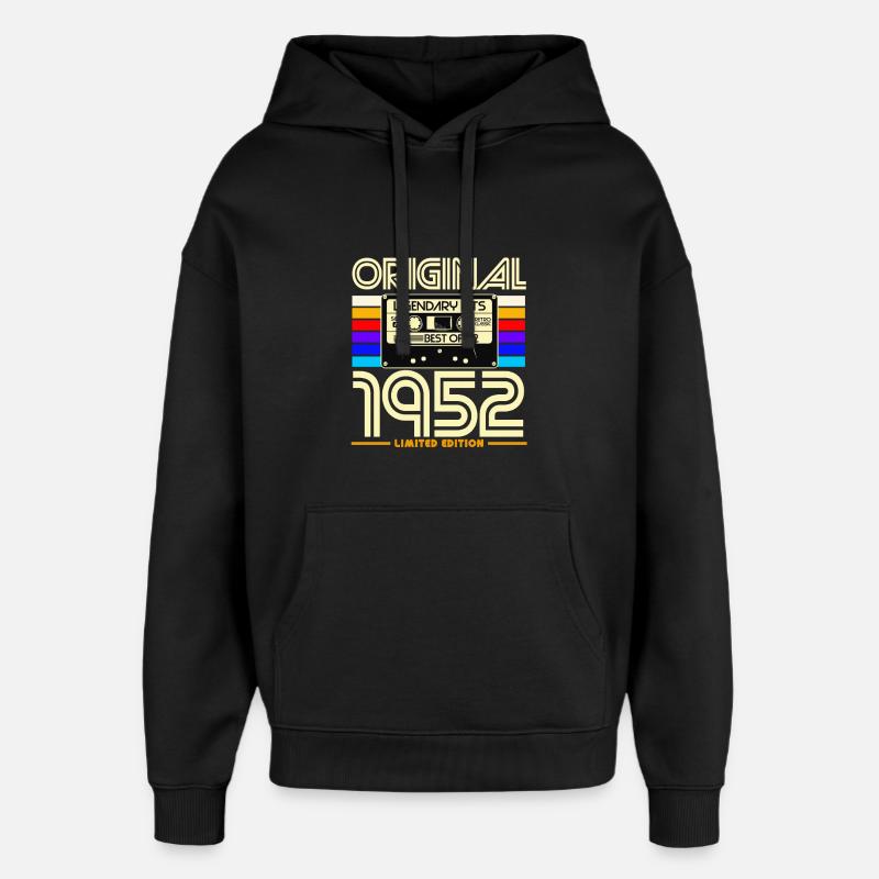Original 1952 Retro Cassette - Sweat à capuche unisexe Stanley/Stella Oversized - noir
