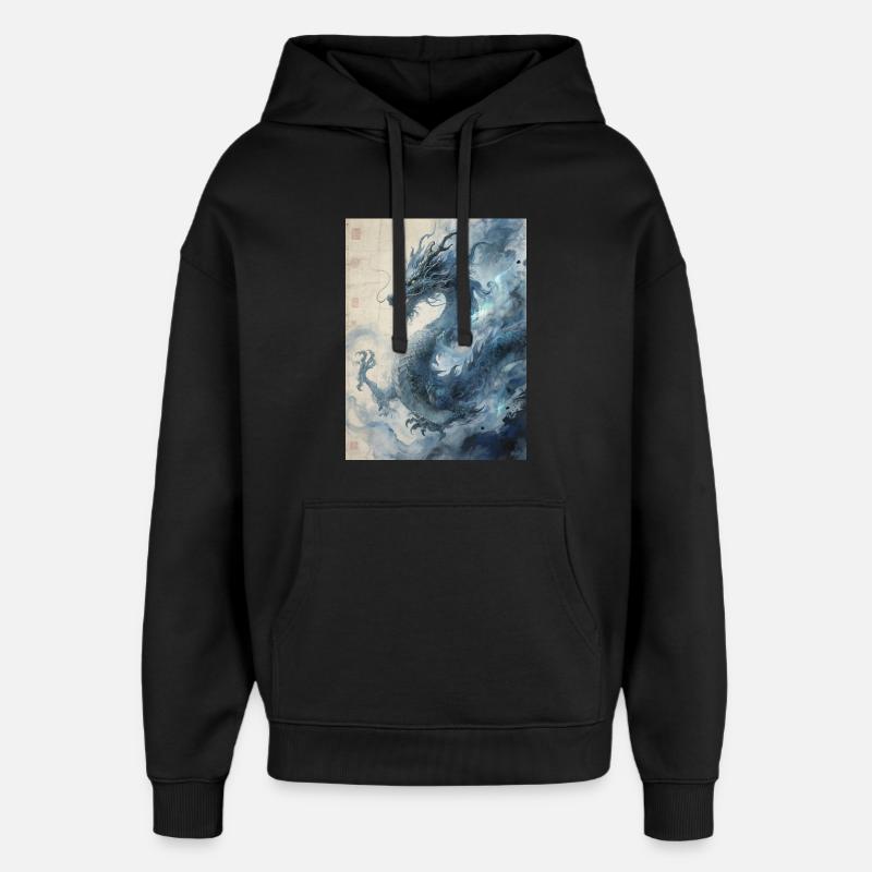 Die Sternennacht: Blauer Drache – Aether - Oversized Unisex Hoodie von Stanley/Stella - Schwarz