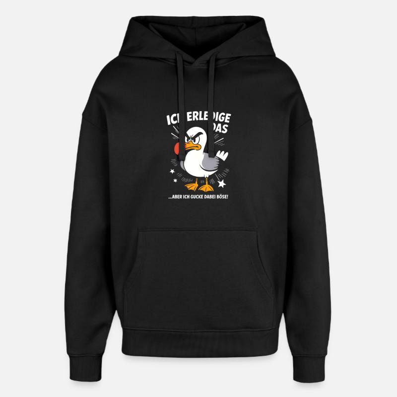 Möwe Seevogel Nen scheiss muss ich - Oversized Unisex Hoodie von Stanley/Stella - Schwarz