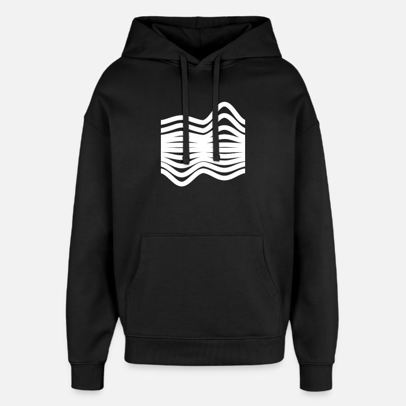 Waves Pattern - Oversized Unisex Hoodie by Stanley/Stella - black