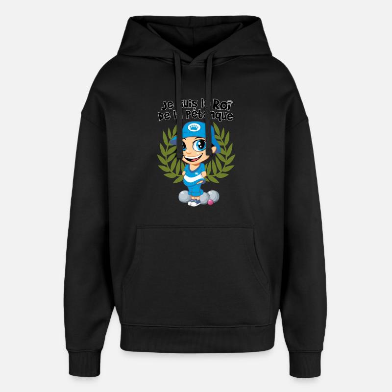 Enfant roi de la pétanque - Sweat à capuche unisexe Stanley/Stella Oversized - noir