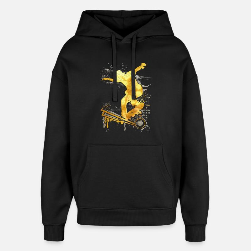 | de skate SK8R | Skateboard Grind - Sweat à capuche unisexe Stanley/Stella Oversized - noir