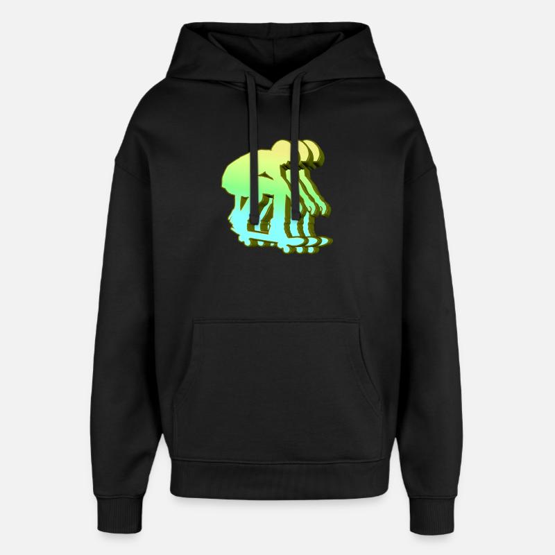 Skateboarder 3D - Sweat à capuche unisexe Stanley/Stella Oversized - noir