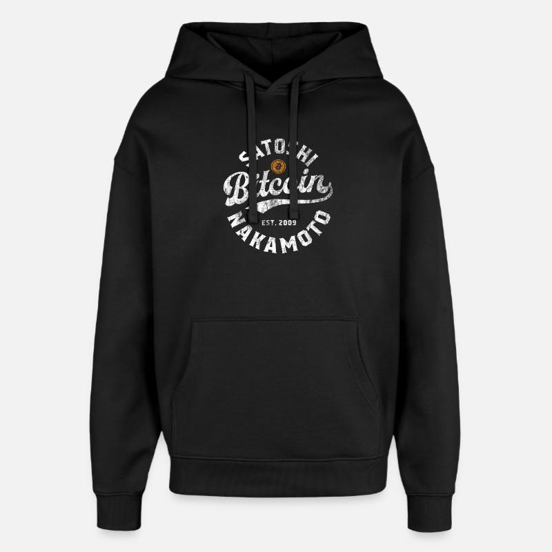 Bitcoin Satoshi Nakamoto - Sweat à capuche unisexe Stanley/Stella Oversized - noir