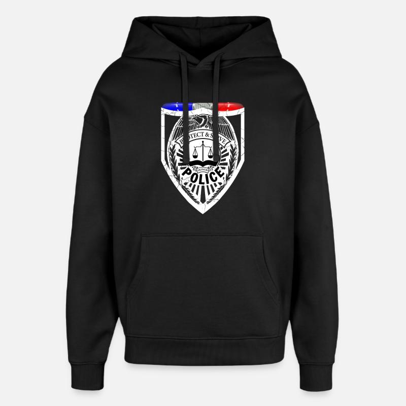 Policier - Sweat à capuche unisexe Stanley/Stella Oversized - noir