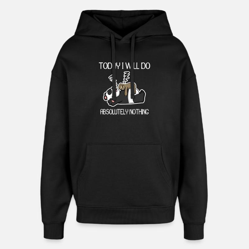 Do nothing - lazy - Oversized Unisex Hoodie by Stanley/Stella - black