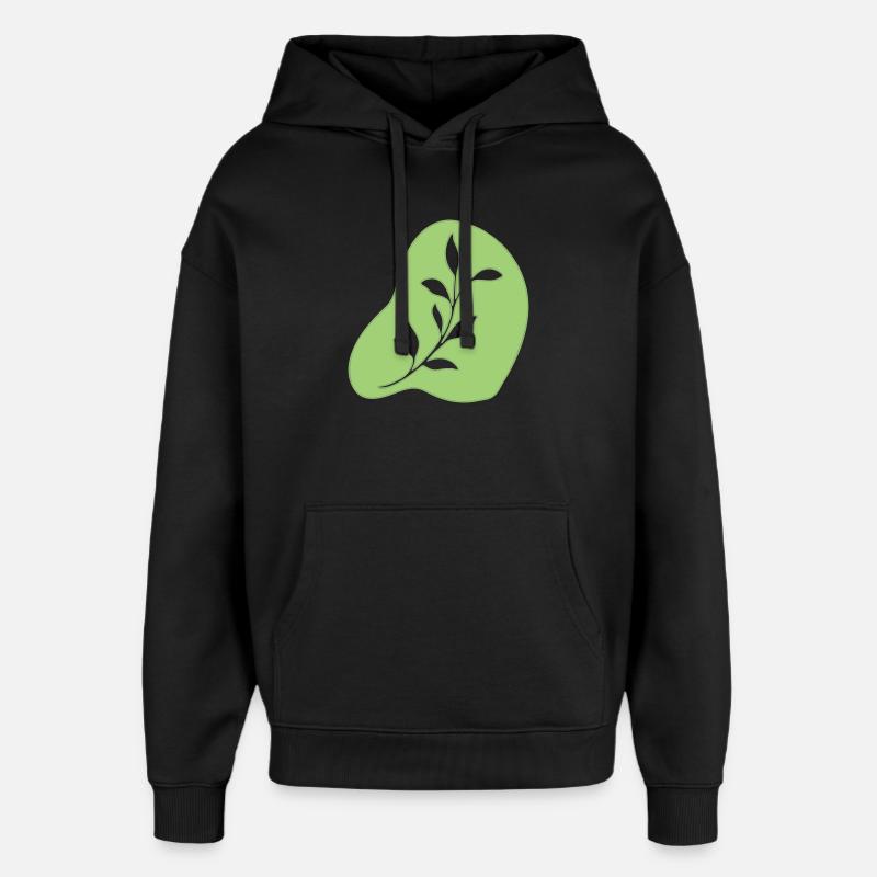 Feuilles - Sweat à capuche unisexe Stanley/Stella Oversized - noir