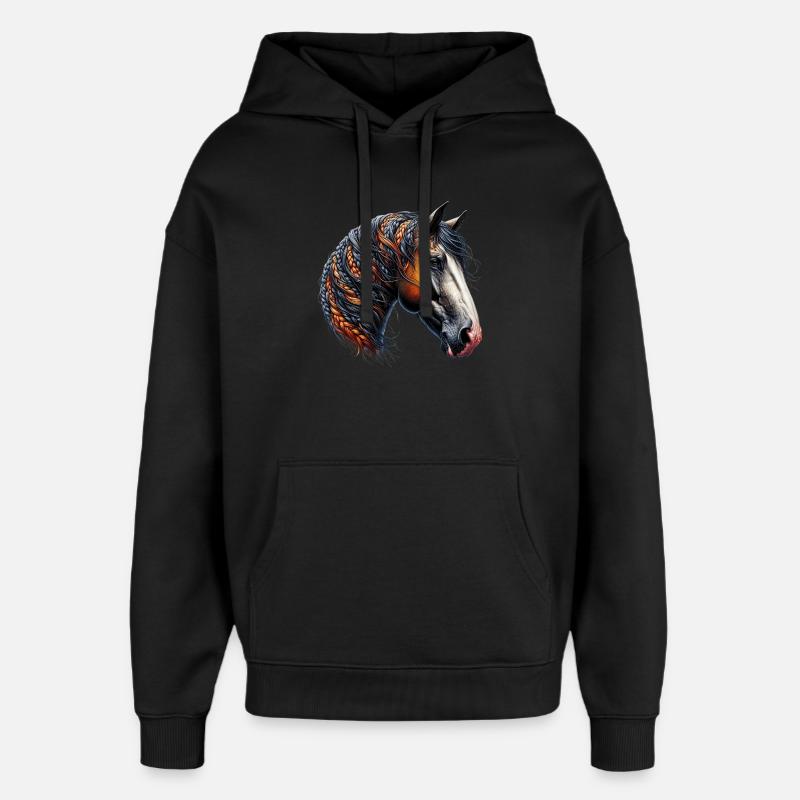 Cheval - Sweat à capuche unisexe Stanley/Stella Oversized - noir