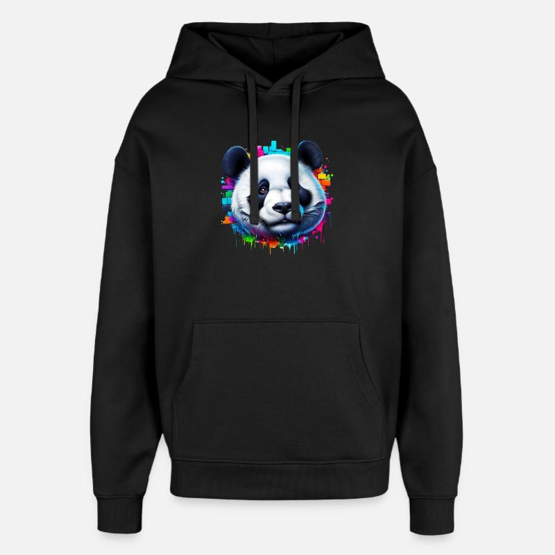 Panda - Oversized Unisex Hoodie von Stanley/Stella - Schwarz