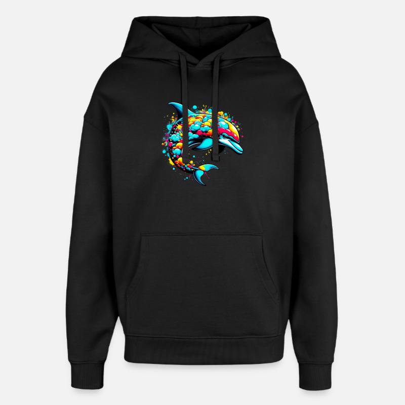 Delfin - Oversized Unisex Hoodie von Stanley/Stella - Schwarz