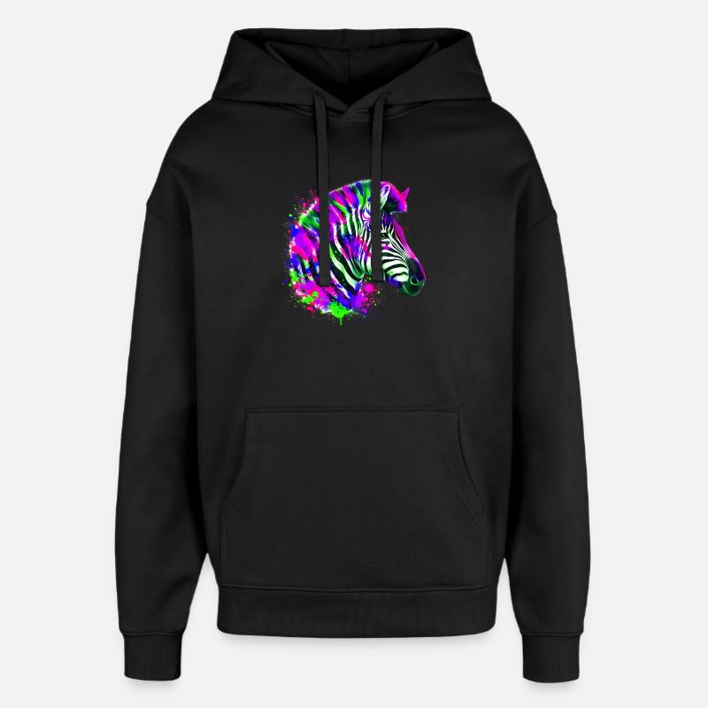 Zebra - Oversized Unisex Hoodie von Stanley/Stella - Schwarz
