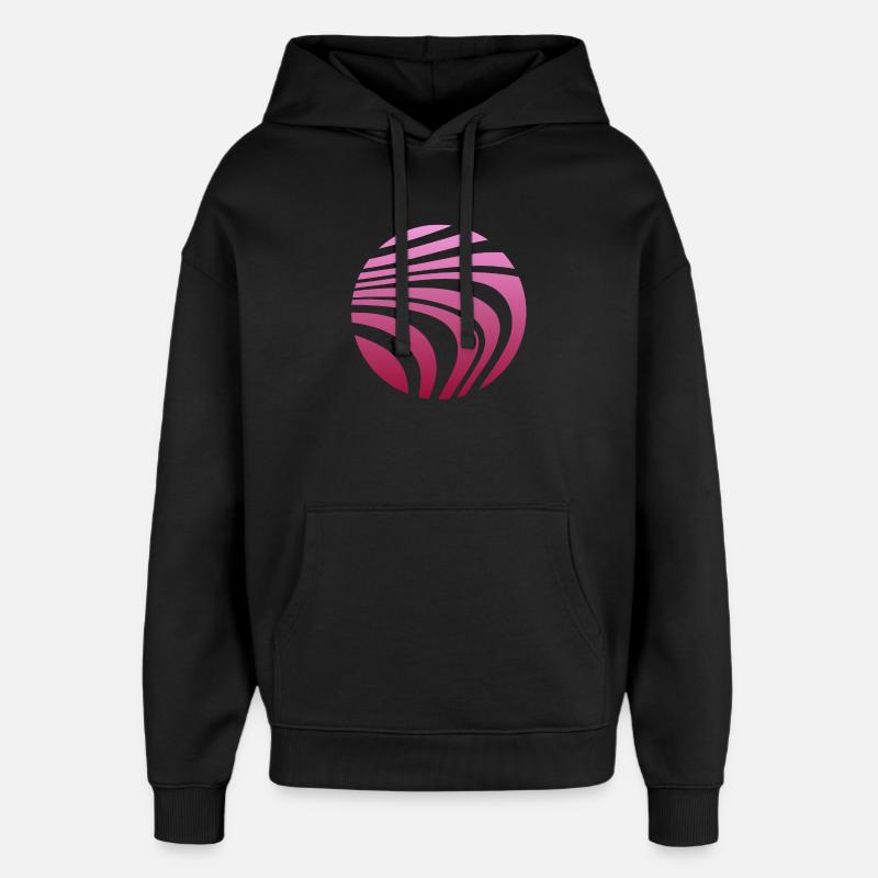 Psychedelic Pattern Pink Gradient - Oversized Unisex Hoodie by Stanley/Stella - black