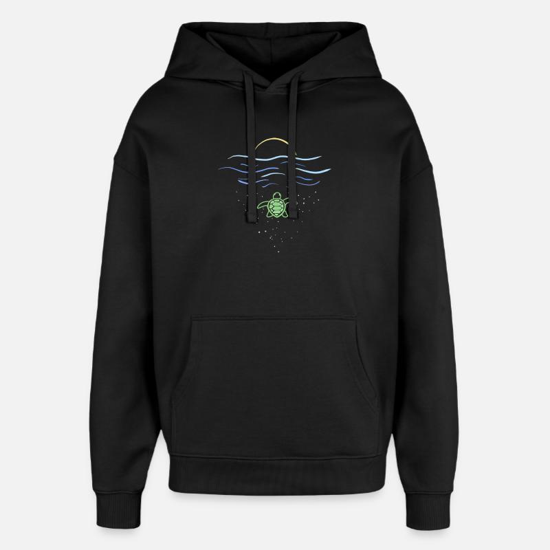 Tortue dans la mer - Sweat à capuche unisexe Stanley/Stella Oversized - noir