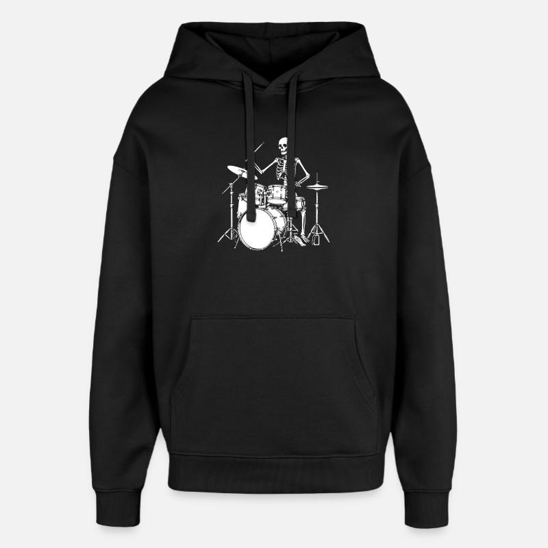 Jam du batteur squelette - Sweat à capuche unisexe Stanley/Stella Oversized - noir