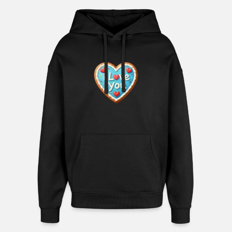Valentine's Day Heart Gift Valentine's Day - Oversized Unisex Hoodie by Stanley/Stella - black