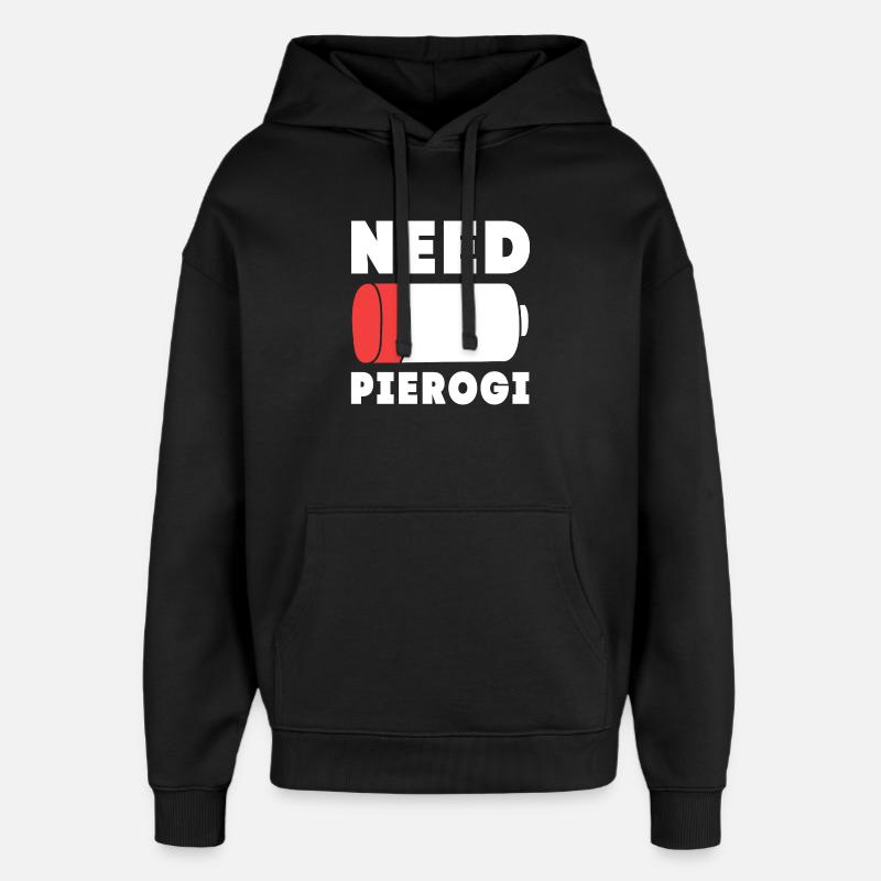 Pologne Polonais Pierogi - Sweat à capuche unisexe Stanley/Stella Oversized - noir