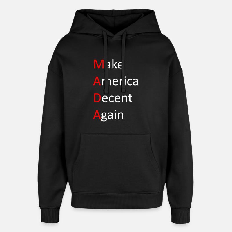 Make_America_Decent_Again - Sweat à capuche unisexe Stanley/Stella Oversized - noir