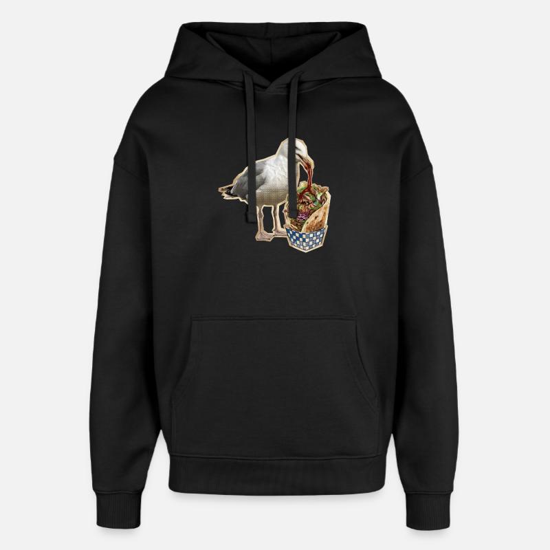 Mouette kebab - Sweat à capuche unisexe Stanley/Stella Oversized - noir