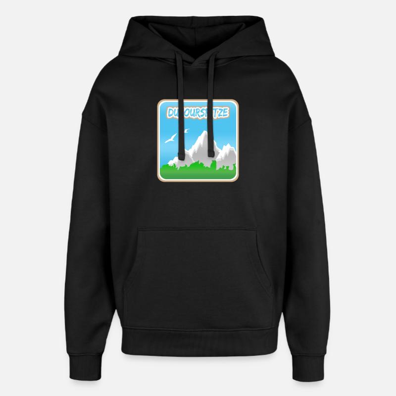 Dufourspitze als Berg - Oversized Unisex Hoodie von Stanley/Stella - Schwarz