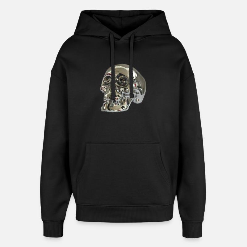 Silber Skull - Oversized Unisex Hoodie von Stanley/Stella - Schwarz