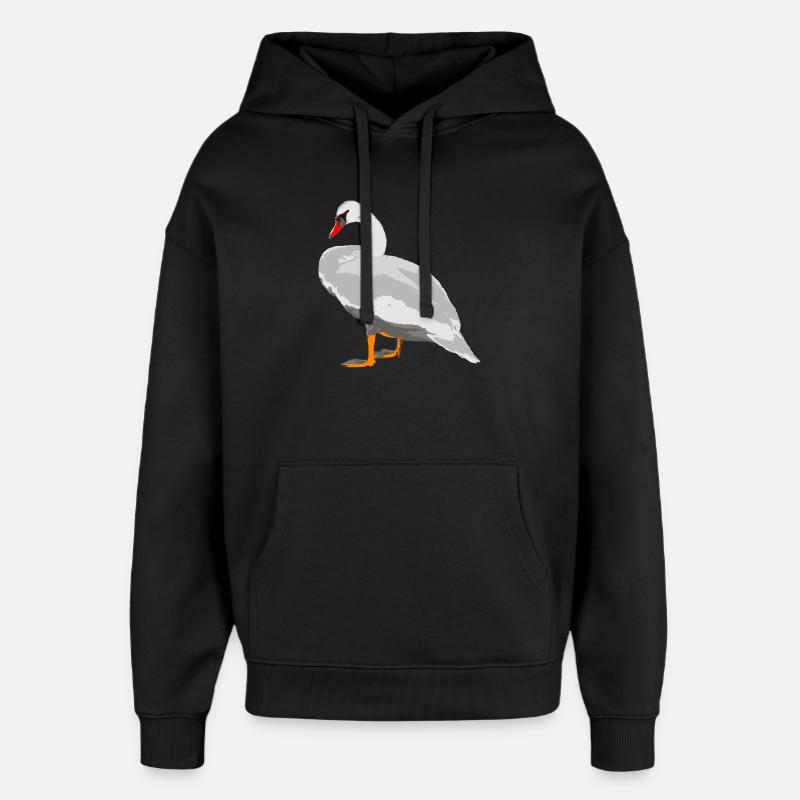 cygne - Sweat à capuche unisexe Stanley/Stella Oversized - noir