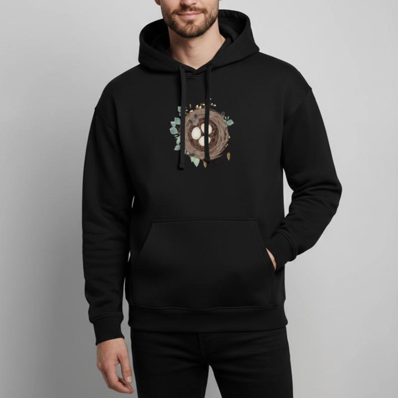Vogelnest oder Osternest mit drei Eier und Federn Oversized Unisex Hoodie von Stanley/Stella
