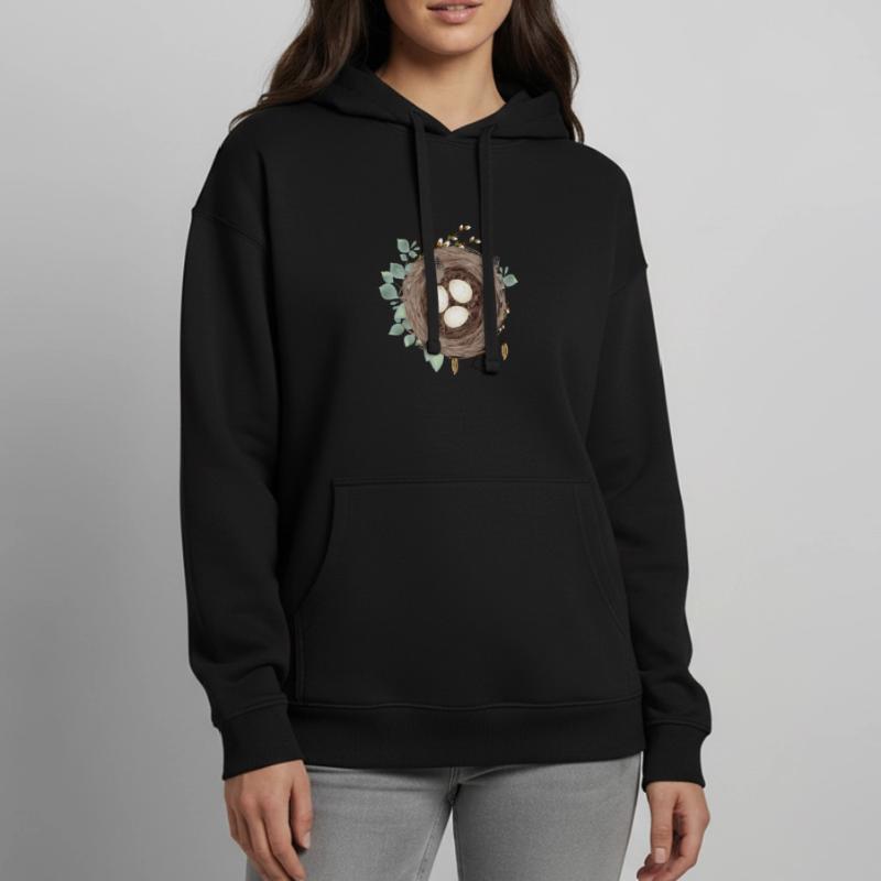Vogelnest oder Osternest mit drei Eier und Federn Oversized Unisex Hoodie von Stanley/Stella