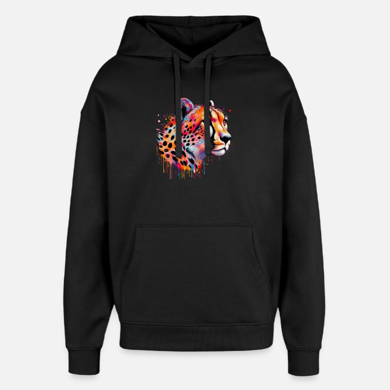 Guépard - Sweat à capuche unisexe Stanley/Stella Oversized - noir