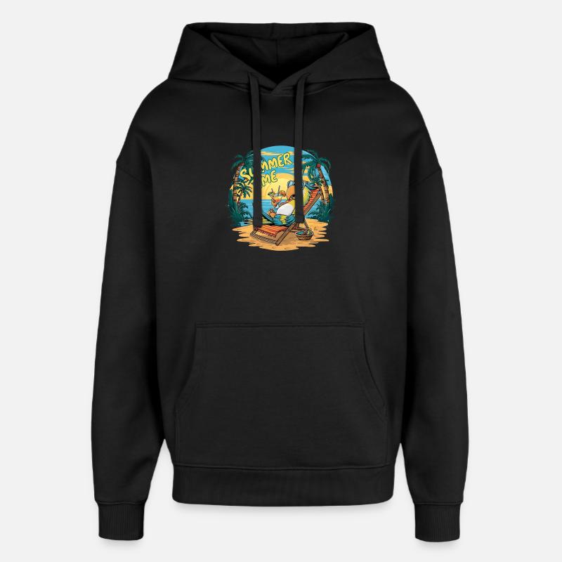 Un joyeux perroquet sous le soleil - Sweat à capuche unisexe Stanley/Stella Oversized - noir