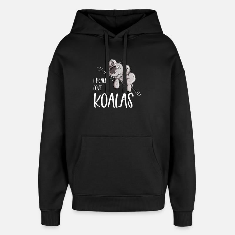 I Really Love Koalas Koala Bär - Oversized Unisex Hoodie von Stanley/Stella - Schwarz