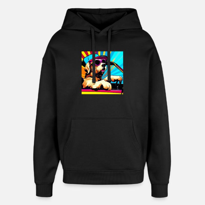 Chien - Sweat à capuche unisexe Stanley/Stella Oversized - noir