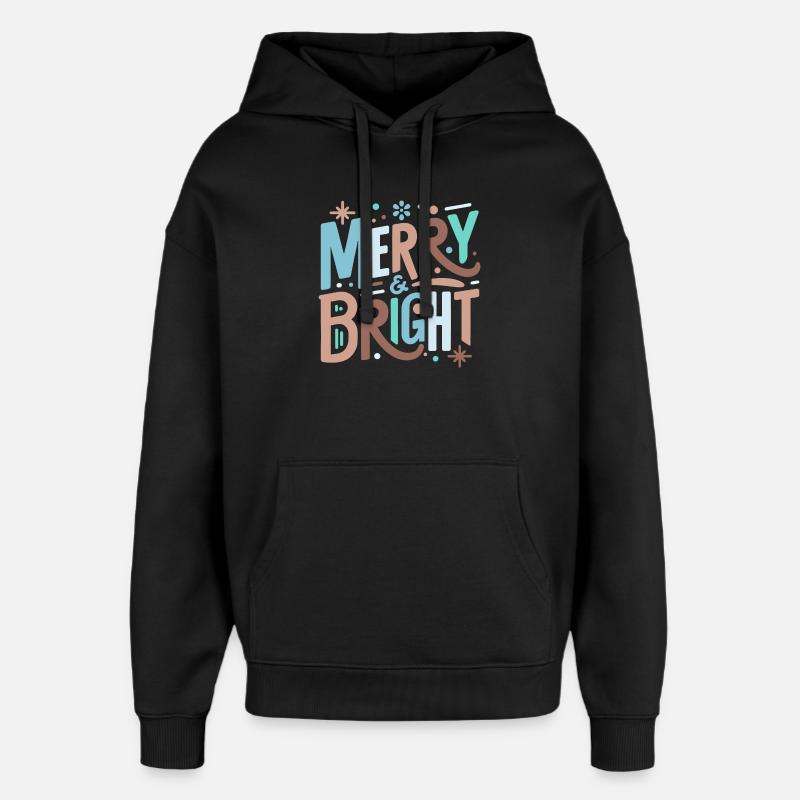 Typographie festive joyeuse et lumineuse - Sweat à capuche unisexe Stanley/Stella Oversized - noir