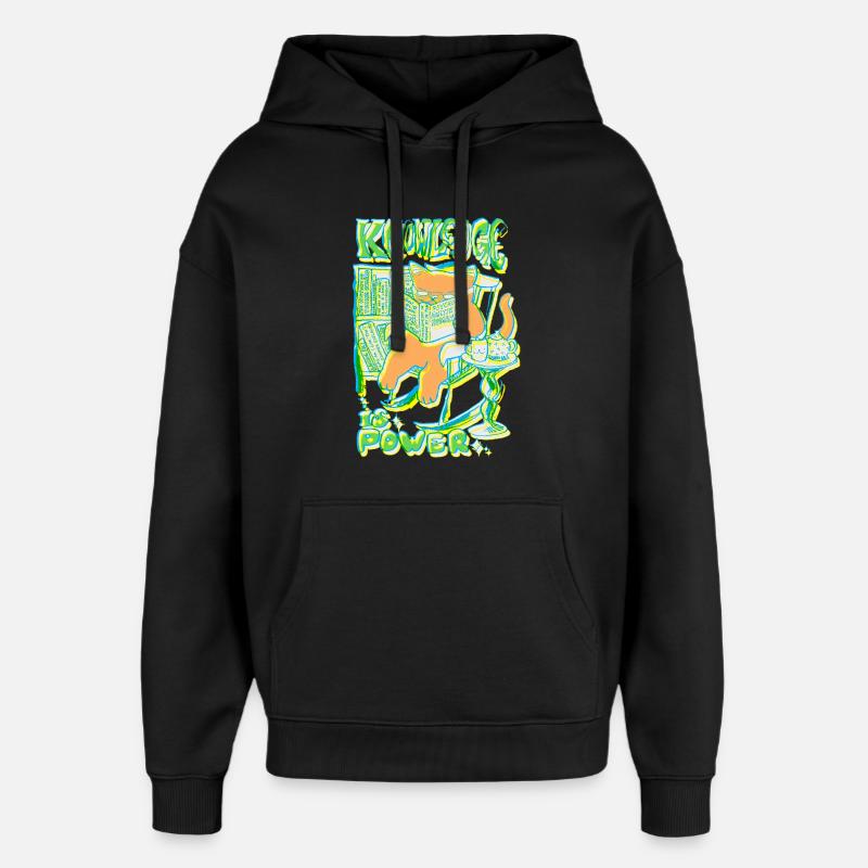 LE SAVOIR, C’EST LE POUVOIR - Sweat à capuche unisexe Stanley/Stella Oversized - noir
