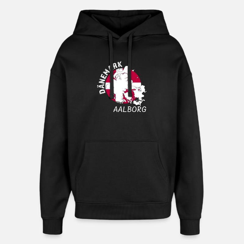 Aalborg - Oversized Unisex Hoodie von Stanley/Stella - Schwarz