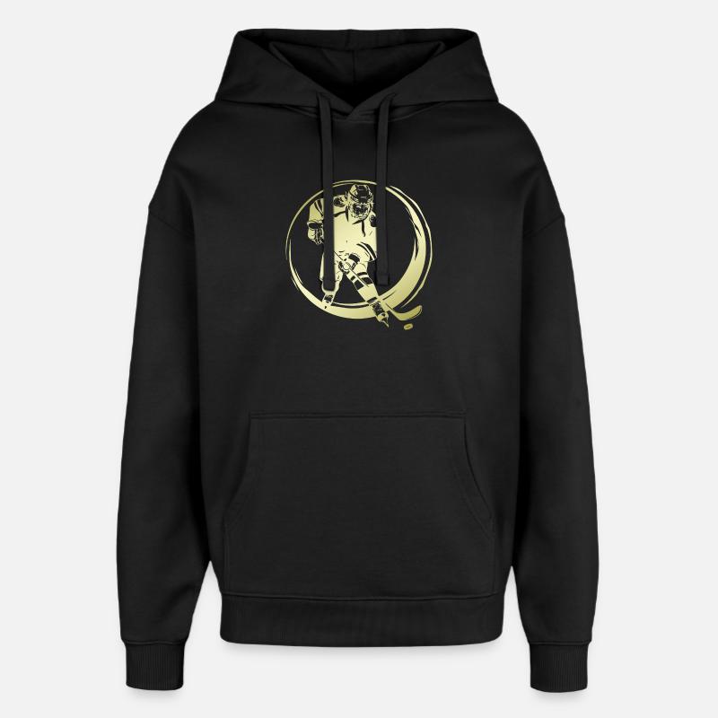 Silhouette de joueur de hockey - Sweat à capuche unisexe Stanley/Stella Oversized - noir