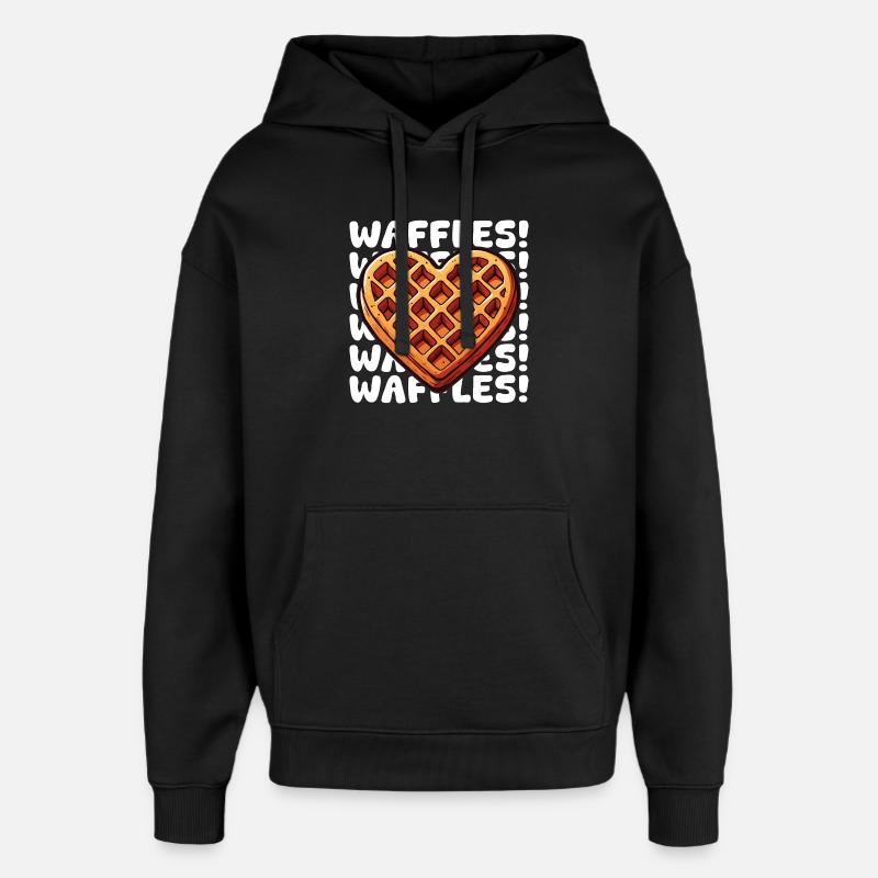 Pop Art Waffel Herz - Oversized Unisex Hoodie von Stanley/Stella - Schwarz